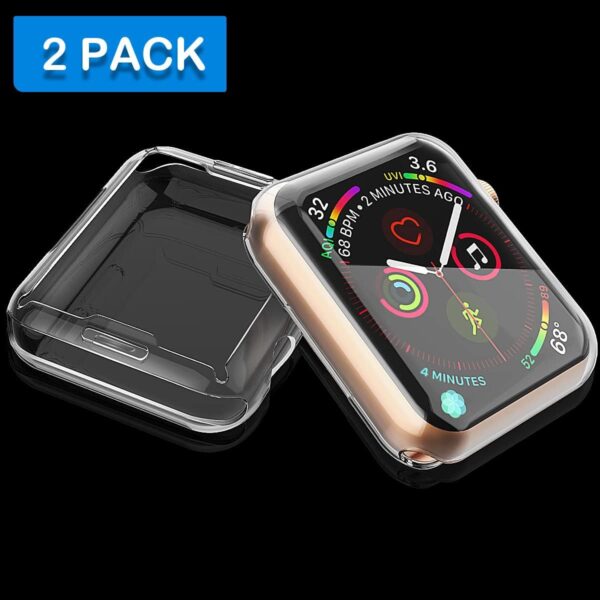 [2-Pack] Piuellia Transparent Case Compatible for Apple Watch Series 9 (Released in 2023) Series 8 Series 7 41mm Screen Protector, Soft TPU Anti-Drop HD Clear Overall Protective Cover for iWatch - Image 4