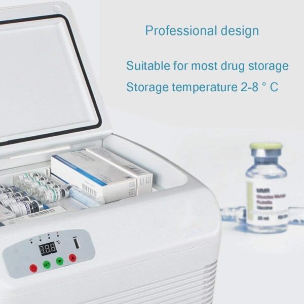 Portable Refrigerator 12L, Mini Fridge Cooler, for Freezer Drug Insulin Vaccine Storage, Refrigeration Medicine Incubator, Car Home Travel Camping Picnic,White - Image 4