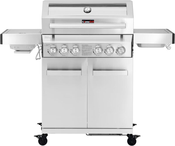 CosmoGrill Platinum Stainless Steel 6 Gas Burner 4+2 Barbecue Grill with Infrared Searer & Back Burner, Built-in Temperature Gauge for Home Garden Party Outdoor BBQ Cooking - Image 2