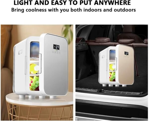 15L Mini Portable Drink Fridge, Compact Drug And Cosmetic Insulin Cosmetics Refrigerator, Car Hot And Cold 15 * 330Ml Can Drink Freezer, Dormitory Office Desktop Cooler,Silver - Image 4