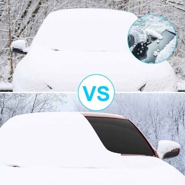 Car Windscreen Cover Frost Protector Car Windshield Cover Magnetic Snow Cover Windscreen Protector Resistant Snow Frost Ice Sun UV Dust Water, Fits Most Cars SUV, 175 * 120cm - Image 7