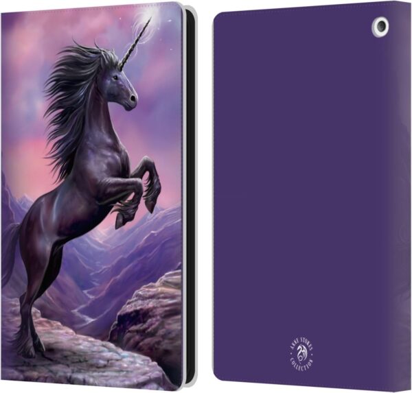 Head Case Designs Officially Licensed Anne Stokes Black Unicorn Mythical Creatures Leather Book Wallet Case Cover Compatible With Fire HD 8/Fire HD 8 Plus 2020 - Image 2