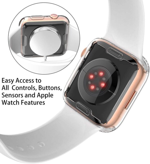[2-Pack] Piuellia Transparent Case Compatible for Apple Watch Series 9 (Released in 2023) Series 8 Series 7 41mm Screen Protector, Soft TPU Anti-Drop HD Clear Overall Protective Cover for iWatch - Image 7