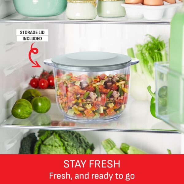 Tefal XXL Electric Chopper, 2L Durable Heat Resistant Glass Bowl, Storage Lid, 4 Stainless Steel Blades, 2 Speeds, Food Processor, Dips, Hummus, Fruit & Vegetable - Image 6
