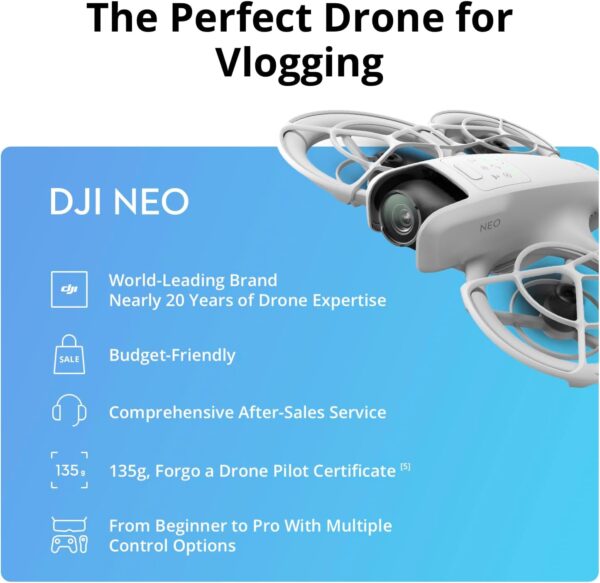 DJI Neo Two-Battery Combo, Mini Drone with 4K UHD Camera for Adults, 135g Follow Me Drone with Palm Takeoff, Subject Tracking, QuickShots, Stabilized Video, Propeller Guard (Controller-Free) - Image 8