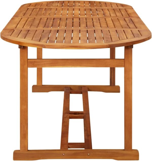 Homgoday 10 Seater Foldable Garden Dining Set, Wooden Dining Table and Chairs, Weatherproof Outdoor Patio Conservatory Balcony Backyard Yard Poolside Furniture Set Solid Acacia Wood - Image 6