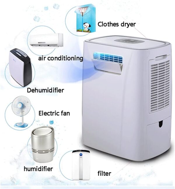 ZAJ Cool down Portable Air Conditioner 3000BTU,6 in 1 Portable Air Conditioner for Rooms up to 108 Sq.ft,White Portable (Color : White) - Image 5