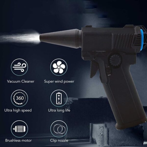 Cuifati Jet Fan Mini Blower, 200000RPM Multifunctional Efficient Electric Air Duster, Type C QC15W Fast Charge, Adjustable Speed, Portable Rechargeable Jet Blower for Cleaning - Image 3