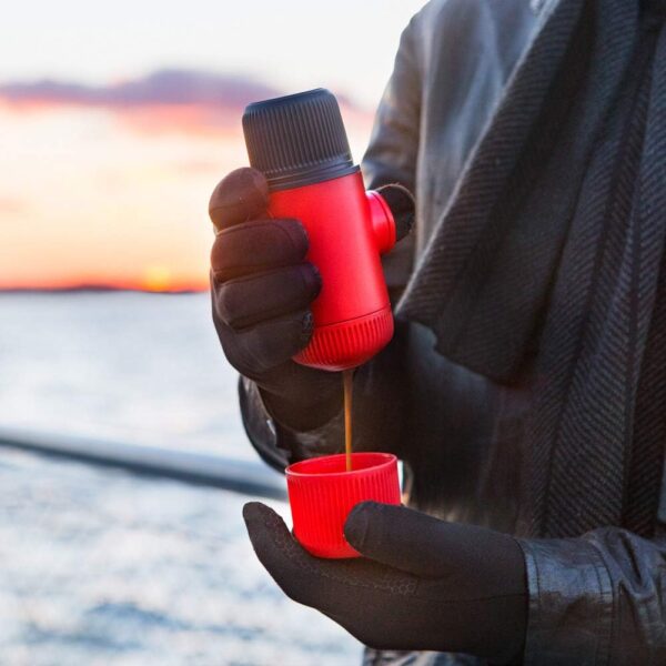 WACACO Nanopresso Portable Espresso Maker, Upgrade Version of Minipresso, 18 Bar Pressure, Red Patrol Edition, Small Travel Coffee Maker, Manually Operated, Compatible with Ground Coffee - Image 8