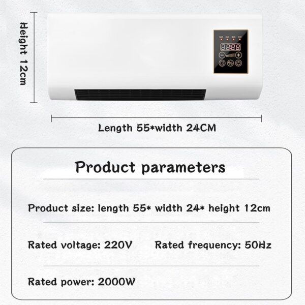 Generic Wall-Mounted Mini Portable Air Conditioner with Remote for Bedroom Living Room Office - L55*W24*H12cm - Image 7