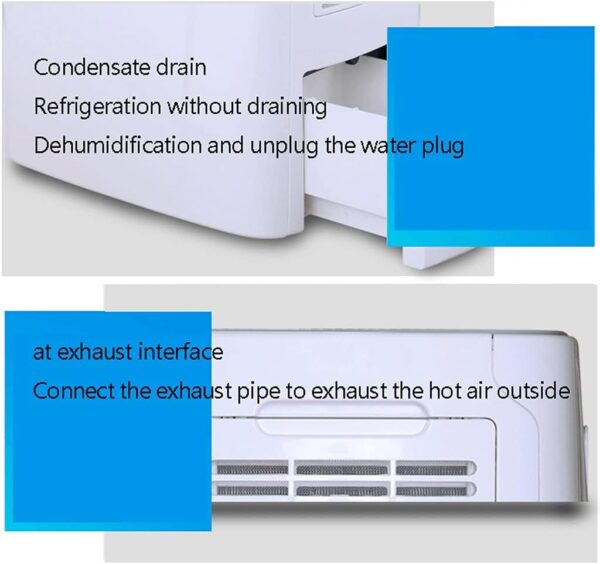 ZAJ Cool down Portable Air Conditioner 3000BTU,6 in 1 Portable Air Conditioner for Rooms up to 108 Sq.ft,White Portable (Color : White) - Image 7