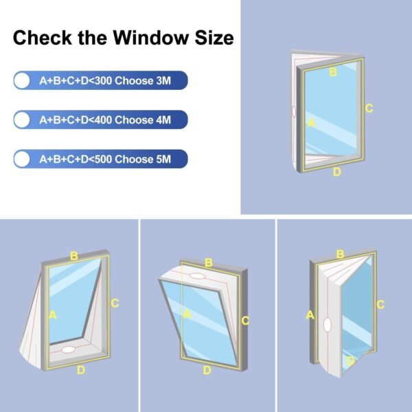 Portable Air Conditioner Window Seal Kit 500CM for Portable Air Conditioner, Zip & Adhesive Fastener, Waterproof and Wind Resistant - Image 5