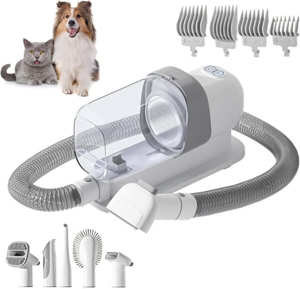PJDDP Pet Grooming Kit & Vacuum Suction Pet Hair, Dog Grooming Kit for Shedding Pet Hair Low Noise,Professional Grooming Clippers with 5 Grooming Tools for Dogs Cats and Other Animals - Image 2