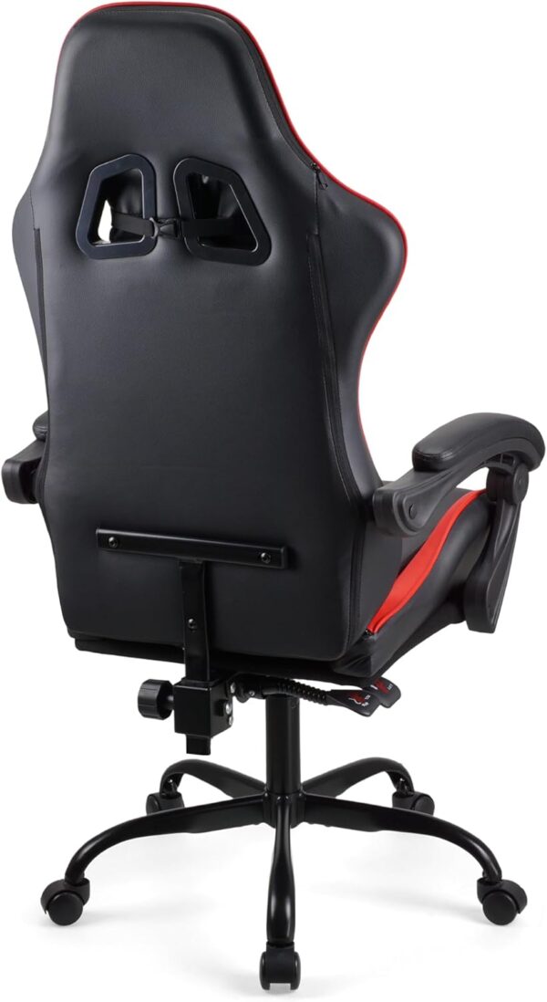 Gaming chair Office chair Swivel chair Computer chair Work chair Desk chair Ergonomic Chair Racing chair Leather chair Video game chairs (Red,lumbar pad) - Image 7