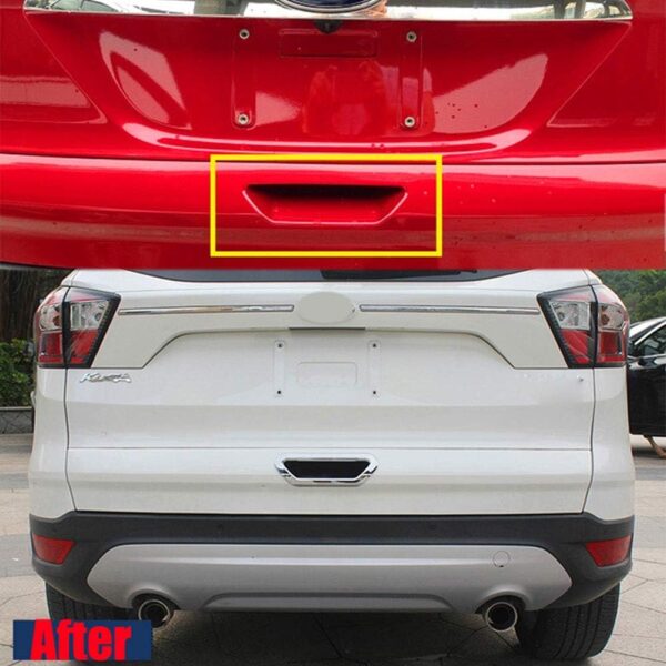 Car Tailgate Handle Bowl Cover, Chrome Rear Boot Door Bezel Trim Replacement Sticker for Ford Kuga Escape 2013 2014 2015 2016 2017 External Decoration Accessories Car-Styling - Image 4
