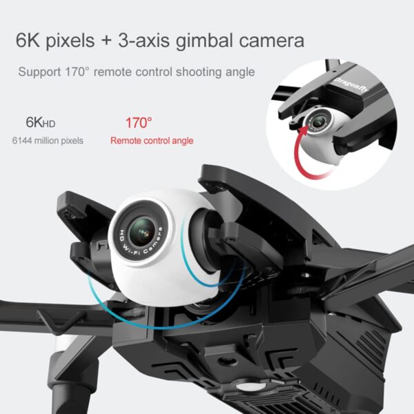 Drones with cameras are for beginners With 6k Three-axis Gimbal Camera,folding Aircraft Uav With Aerial Photography Ultra-long Battery Life Gps Positioning Brushless Motor Anti-shake,gps Qua - Image 3