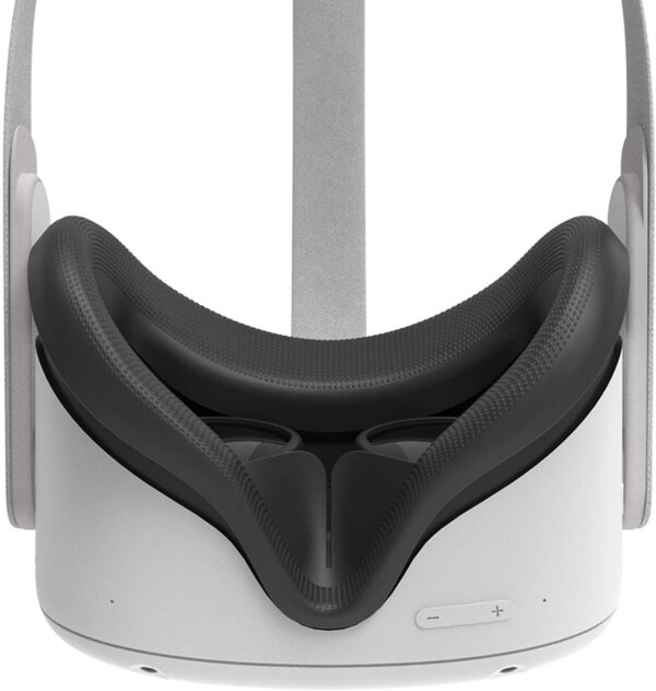 AMVR VR Silicone Face Cover for Quest 2 Headset, Sweatproof Waterproof Anti-Dirty Replacement Facial Cushion VR Pads Accessories (Black) - Image 2