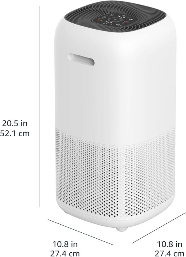 Amazon Basics Air Purifier for Home Bedroom (48m²) with True HEPA Acivated Air Filter & Intelligent Air quality sensor, UK plug, White - Image 6