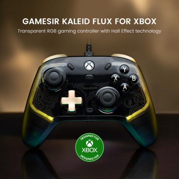 GameSir Kaleid Flux Enhanced Wired Controller for Xbox, RGB Lighting and Hall Effect Joystick, Compatible with Xbox Series X|S, Xbox One, Windows 10/11 PC - Officially Licensed - Image 3