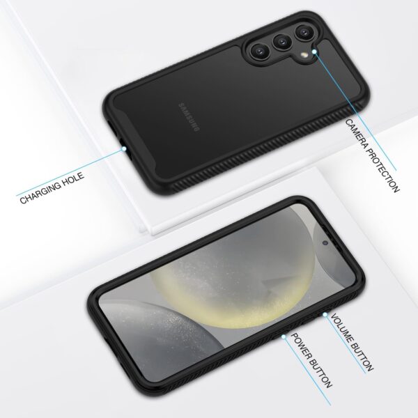 CENHUFO for Samsung Galaxy S24 Plus Case Built-in Screen Protector, Military Grade Shockproof Clear Cover 360°Full Body Protective Rugged Bumper Phone Case for Samsung S24 Plus 5G 6.7 Inch -Black - Image 6
