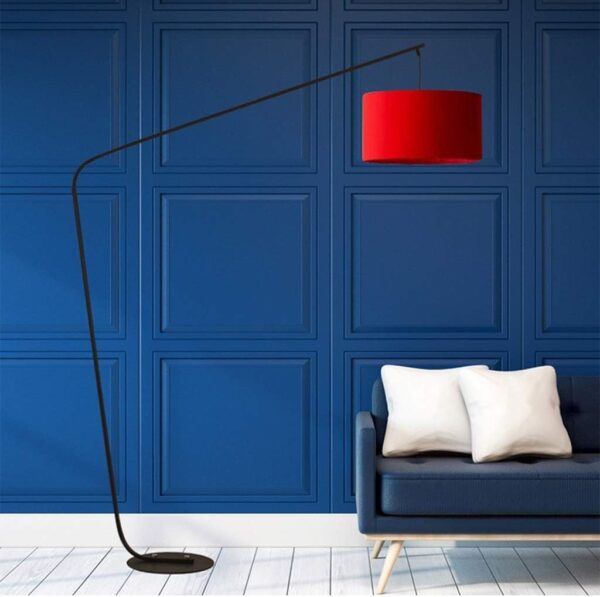 Floor Light Floor Lamp Standing Light Modern Home Floor Lamp LED Living Room Bedroom Study Simple Fishing Lamp Floor Lamps Standing Lamp Floor Lamps (Color : Rosso) - Image 5
