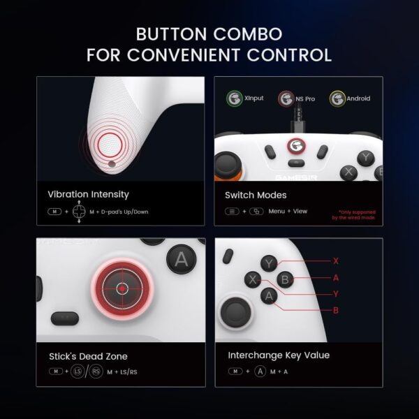 Nova Lite 2.4g Wireless Controller for Windows PC, iPhone, Android, Switch & Steam Deck, Bluetooth Controller Gamepad with Hall Effect Trigger,Turbo,Rumble Vibration(Nova Lite White) - Image 8