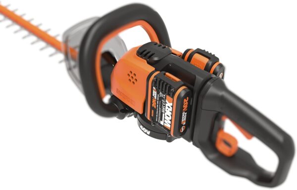 WORX WG284E.1 36V (40V Max) Dual Battery Cordless 60cm Hedge Trimmer with battery & charger, Black - Image 4