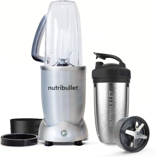 nutribullet 1200 8 Piece Set - 1200W Extraction - Blends Frozen Fruit, Nuts & Ice - Includes 1x 900ml Insulated Steel Cup, 1x 900ml Colossal Cup, 2x Handled Rings & 2 Lids - Blender & Smoothie Maker - Image 2