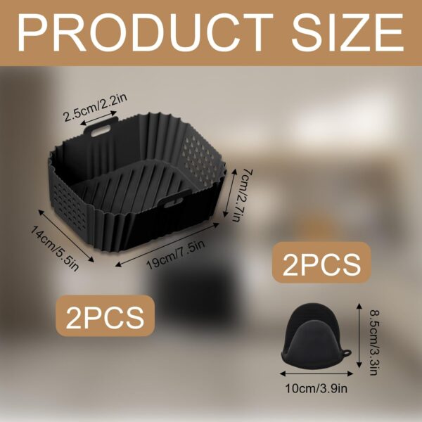 Ziyero Air Fryer Silicone Liner for Ninja Double Stack XL 9.5L SL400UK, Perforated Air Fryer Liners Reusable, Air Fryer Accessories for Ninja Double Stack Vertical Dual Drawer Airfryer (2 PCS) - Image 3