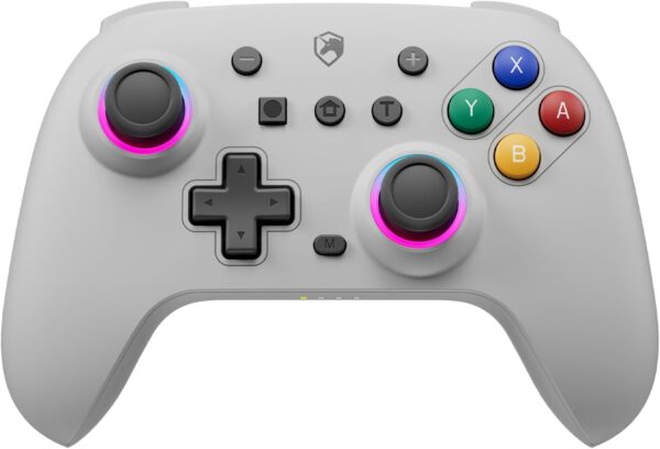 ECHTPower Switch Controller, Retro Color Wireless Switch Controller with Hall Joysticks/RGB/Macro/Turbo/Vibration, Controller Switch Pro,Compatible with Switch/OLED/PC/Adroid/iOS Grey - Image 2