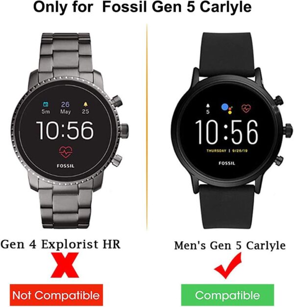MWOOT 4-Pack Compatible with Fossil Gen 5 Men Carlyle Smartwatch Screen Protector Glass Tempered, 9H Hardness Scratch Resistant Protective Glass Film for Smartwatch Screen Protection - Image 3