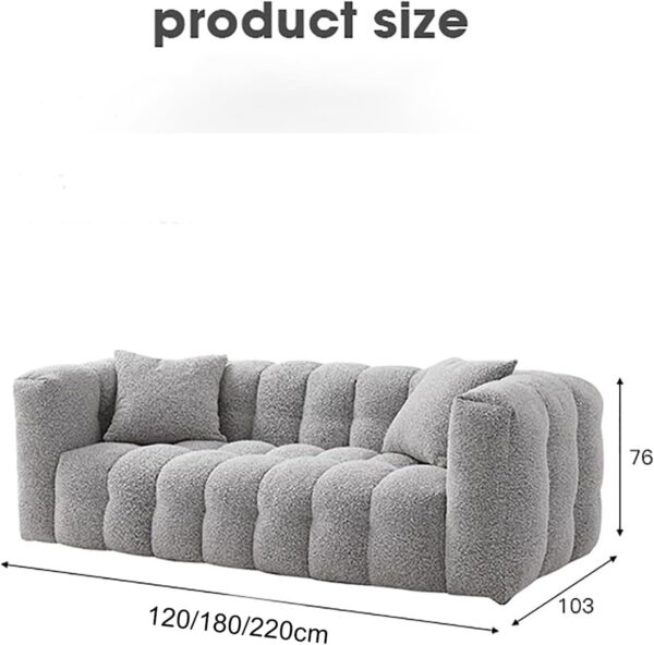 Modern Modular Sectional Sofa Bed Large Convertible Sofa Couch with 2 Pillows High Density Foam Lightweight Design for Living Room and Bedroom Gray 1.2m - Image 3