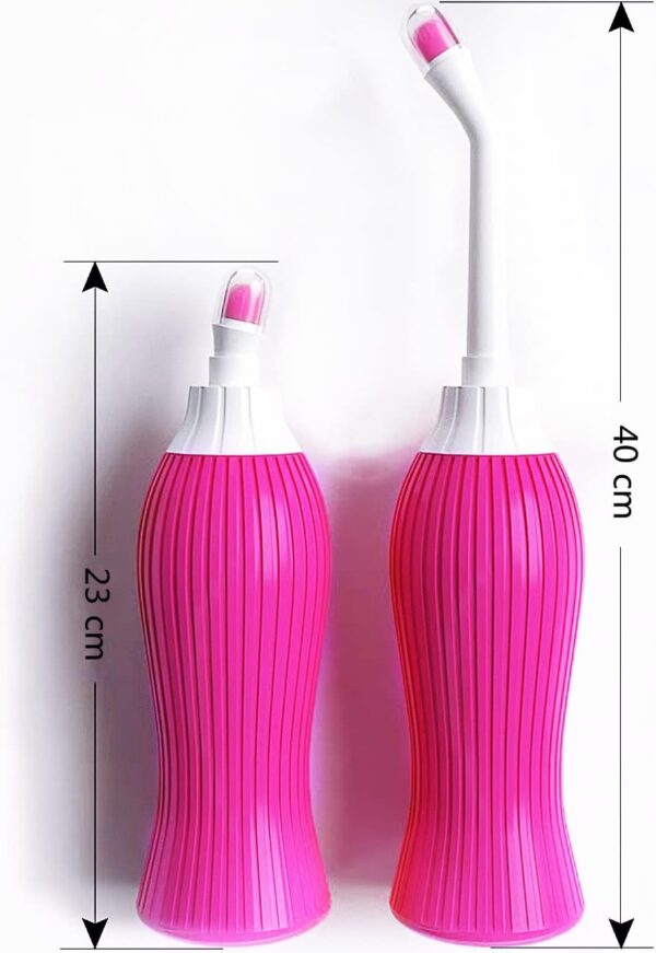 Latawon Portable Bidet Spray Handheld,450ML Water Capacity with 2pcsAngled Nozzle,Personal Bidet Sprayer for Ass Washing,Personal Hygiene Bathroom Aid,Pregnant Cleansing, Postpartum Clean, Pink - Image 5