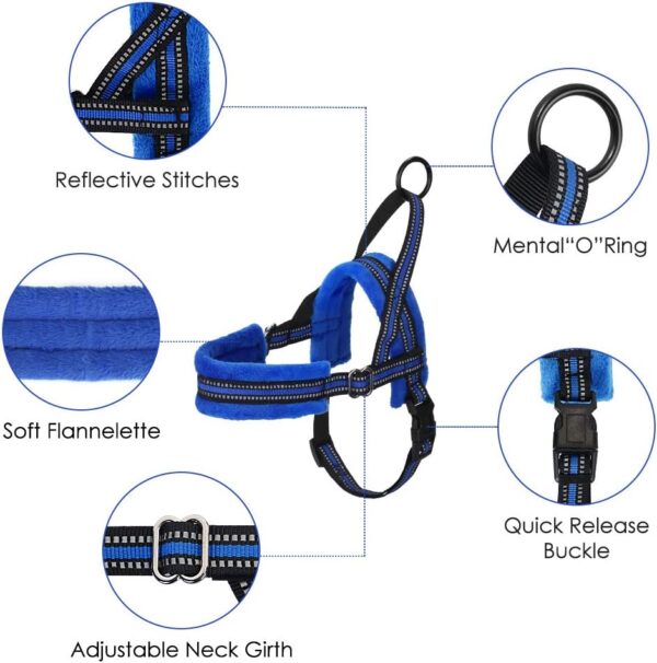 Eyein No Pull Small Dog Harness & Lead, Heavy Duty Easy for Walk Vest Harness Soft Padded Reflective Adjustable Puppy Harness Anti-Twist Pet Lead Quick Fit for Small Dog Cat Animal (S, Blue) - Image 6