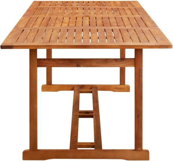 9 Piece Garden Dining Set Garden Table with 8 Garden Armchairs Wood Patio Chair with Backrest Outdoor Furniture Set Wooden Extending Dining Table and Folding Chair Solid Acacia Wood - Image 8