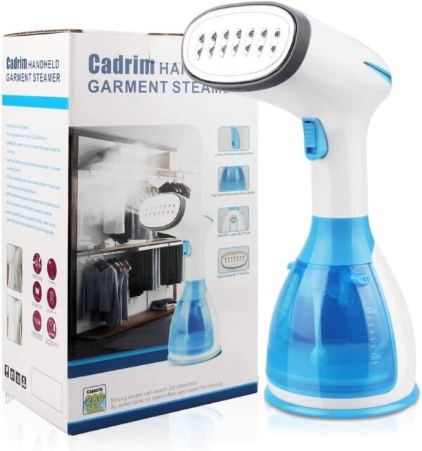 Cadrim Clothes Steamer, Handheld Garment Steamer 1500W 280ml Travel Steam Vertical Strong Steam Iron Auto Cut-Off Powerful For Home, Office & Travel - Image 2