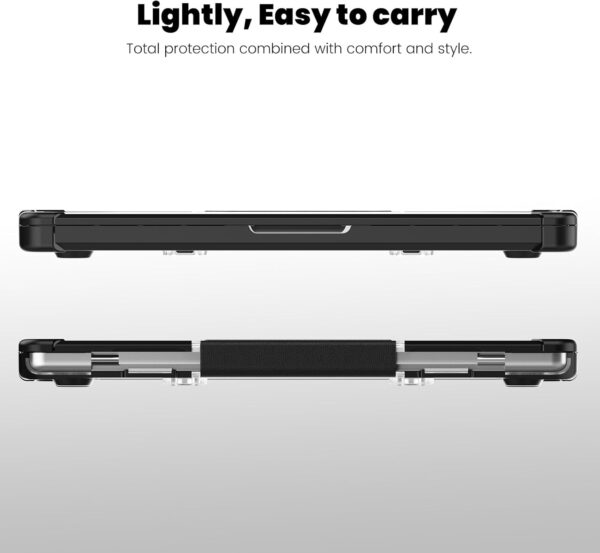 TECHGEAR Case Compatible MacBook Pro 14 inch 2024/2023/2022/2021 Protective Snap-On Tough Hard Shell Cover with Kick Stand for M4 / M3 / M2 / M1 / inc Pro & Max Chips, Clear Shockproof Case, Black - Image 6