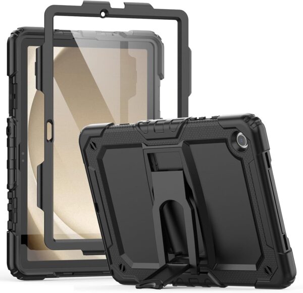for Samsung Galaxy Tab A9 Plus / A9+ Case 11 Inch 2023 (SM-X210/X216/X218), Full-body Shockproof Cover with Screen Protector, Folding Stand for Samsung A9 Plus Tablet, Black - Image 2