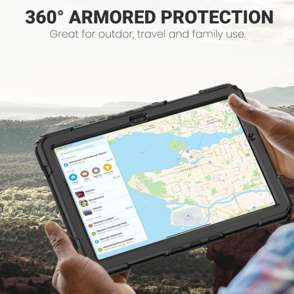 for Samsung Galaxy Tab A9 Plus / A9+ Case 11 Inch 2023 (SM-X210/X216/X218), Full-body Shockproof Cover with Screen Protector, Folding Stand for Samsung A9 Plus Tablet, Black - Image 8