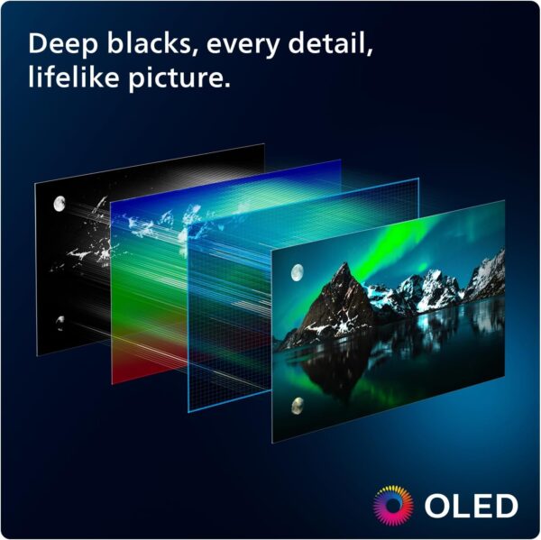 Philips Ambilight 48OLED809 4K OLED Smart TV - 48 Inch Display with P5 AI Perfect Picture Engine, Ultra HD Google TV, Dolby Vision and Atmos Sound, Works with Alexa and Google Voice Assistant - Image 10