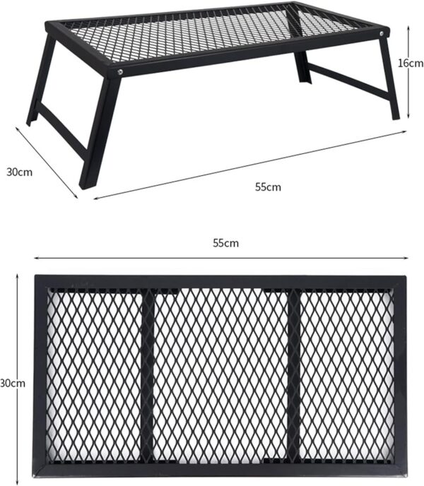 Folding Campfire Grill Heavy Duty Iron Waterproof Portable Camp Fire Cooking Rack for Outdoor Barbecue - Image 3