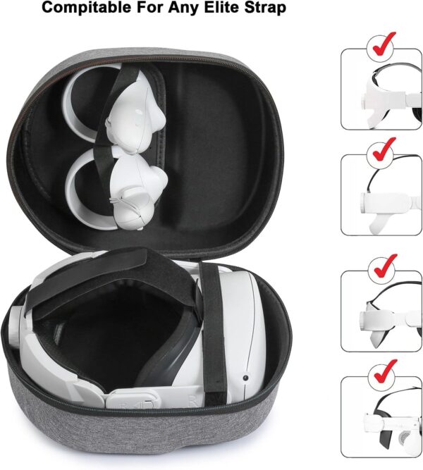 VR Headset Carrying Case,for Oculus Quest 2 All-in-One VR Gaming Headset and Touch Controllers,Gaming Accessories Compatible with Oculus Quest 2 - Image 5