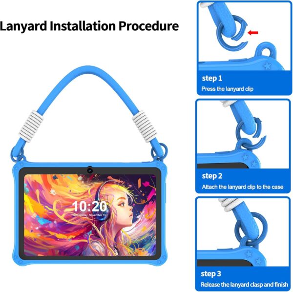 PRITOM 7 Inch Kids Tablet Android 11 Quad Core 32GB, WiFi Tablet, Parental Control,Kids Software Pre-Installed for Educating, Hand-held Child Tablet(Blue) - Image 6