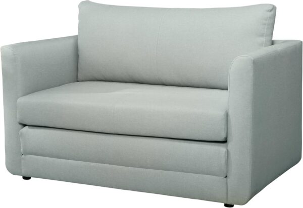 mymai 2-Seater Sofa Bed with Sleep Function, Dark Grey Sofa Bed with Linen Cover, Modern Comfort for Living Room and Bedroom, Maximum Load 240 kg (Light Grey) - Image 2