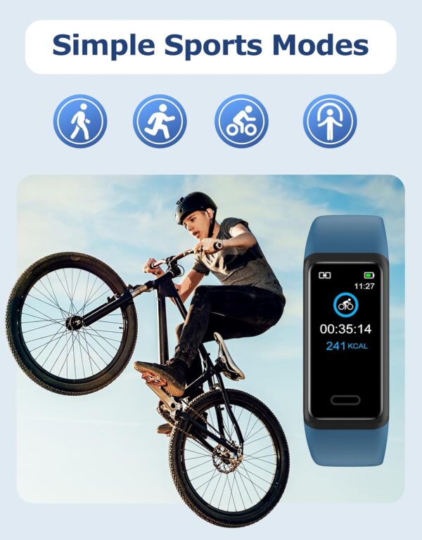 Fitness Tracker with Heart Rate Sleep Monitor Step/Calories Counter,IP68 Waterproof Fitness Watch with Pedometer for Women Men,SMS/SNS/Phone Call Notification for Android iOS Smartphones - Image 4