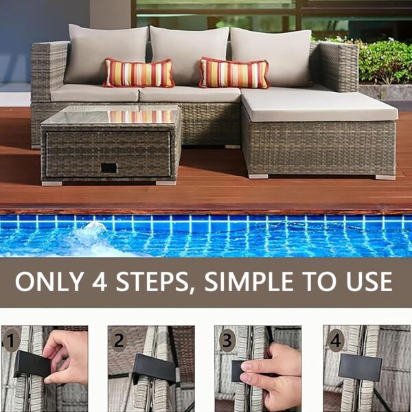 4Pcs Heavy Duty Plastic Sofa Connect Clamps Heat-Resistant Rattan Furniture Clips Useful Rattan Chair Fasteners for Garden Outdoor - Image 5
