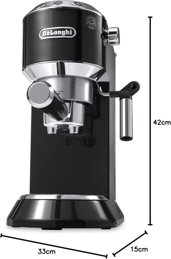 De'Longhi Dedica 5-Bar Pump Espresso Machine, 35 Ounces, Black - Image 9