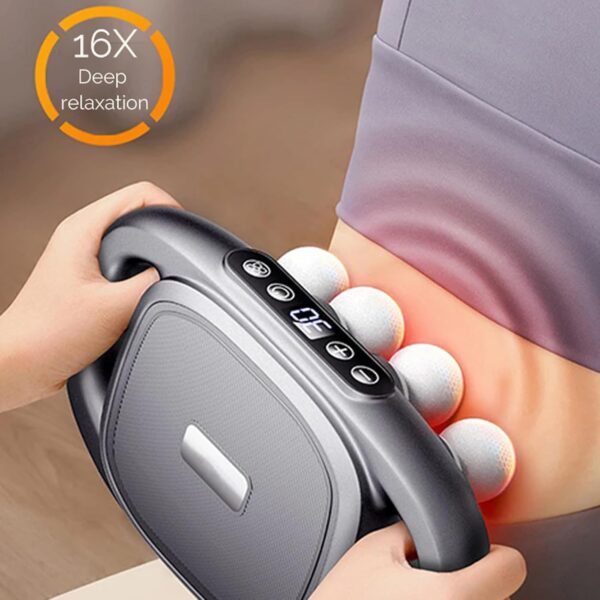 8 Head Massage Gun Deep Tissue, 16-Drive 8-Head Massage Gun, 3D Kneading Massager with 30 Levels 3 Modes & Red Light, Deep Tissue Back Massagers, Electric Massager Tool for Legs, Waist, Back, Buttocks - Image 5