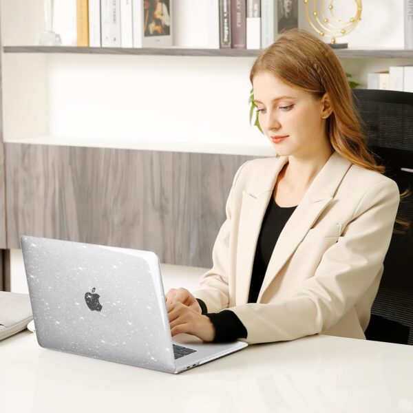 MOSISO Compatible with MacBook Air 15 inch Case 2025 2024 2023 M4 M3 M2 A3241 A3114 A2941 Chip, Sparkly Glitter Plastic Hard Shell Case&Keyboard Cover&Screen Protector&Storage Bag, Transparent - Image 7