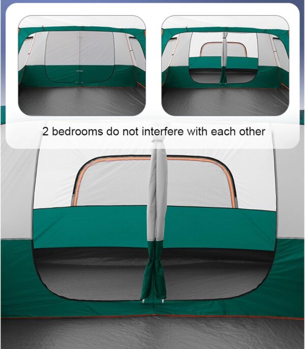Camping Tents 8-12 Person Family Cabin Tent with 2 Room Weatherproof Instant Cabin Shelter with Rainfly & Carry Bag for Backpacking Hiking Car Traveling - Image 8
